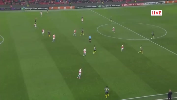 UEFA ECL Slavia Praha Vs Feyenoord 31 phút Cyriel DessersVào, ghi bàn 1:1