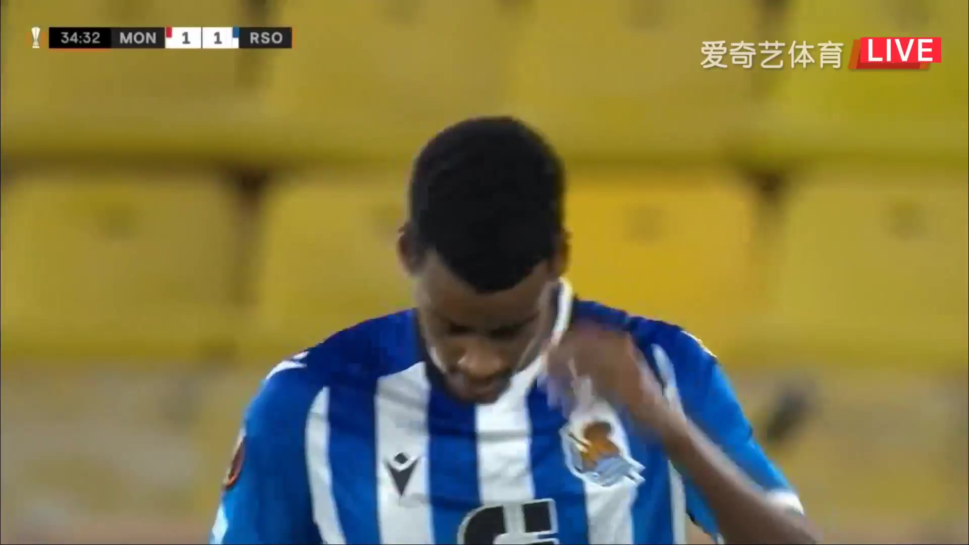 UEFA EL Monaco Vs Real Sociedad 33 ทำประตู Alexander Isak ประตู, ทำคะแนน 1:1