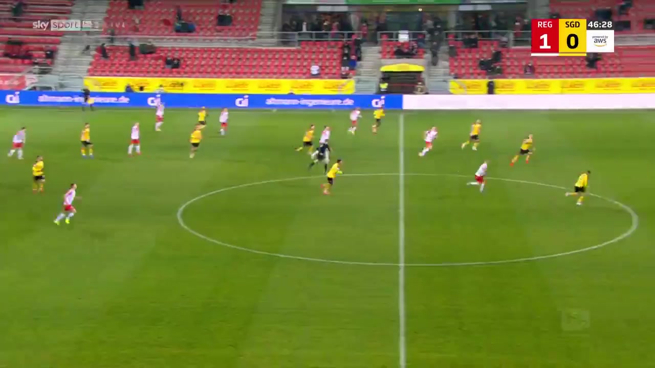 GER D2 Jahn Regensburg Vs Dynamo Dresden Christoph Daferner Goal in 48 min, Score 1:1