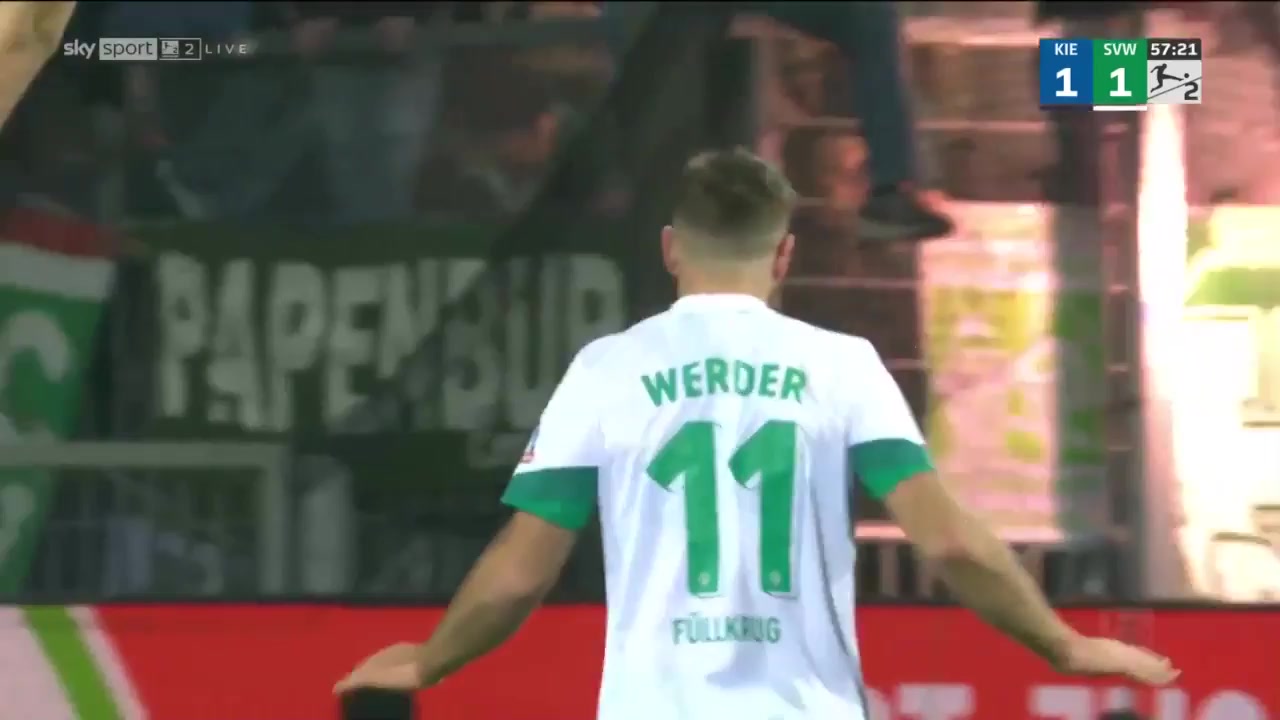 GER D2 Holstein Kiel Vs Werder Bremen Niclas Fullkrug Goal in 58 min, Score 1:1