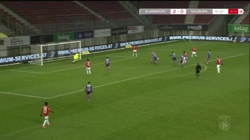 3 SK Austria Klagenfurt Vs Red Bull Salzburg 90 skor gol Rasmus Nissen Kristensen, skor 2:1