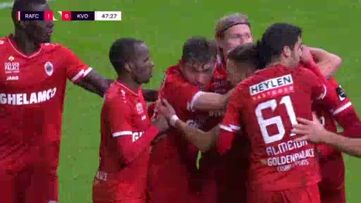 BEL D1 Royal Antwerp Vs Oostende Viktor Fischer Goal in 47 min, Score 1:0