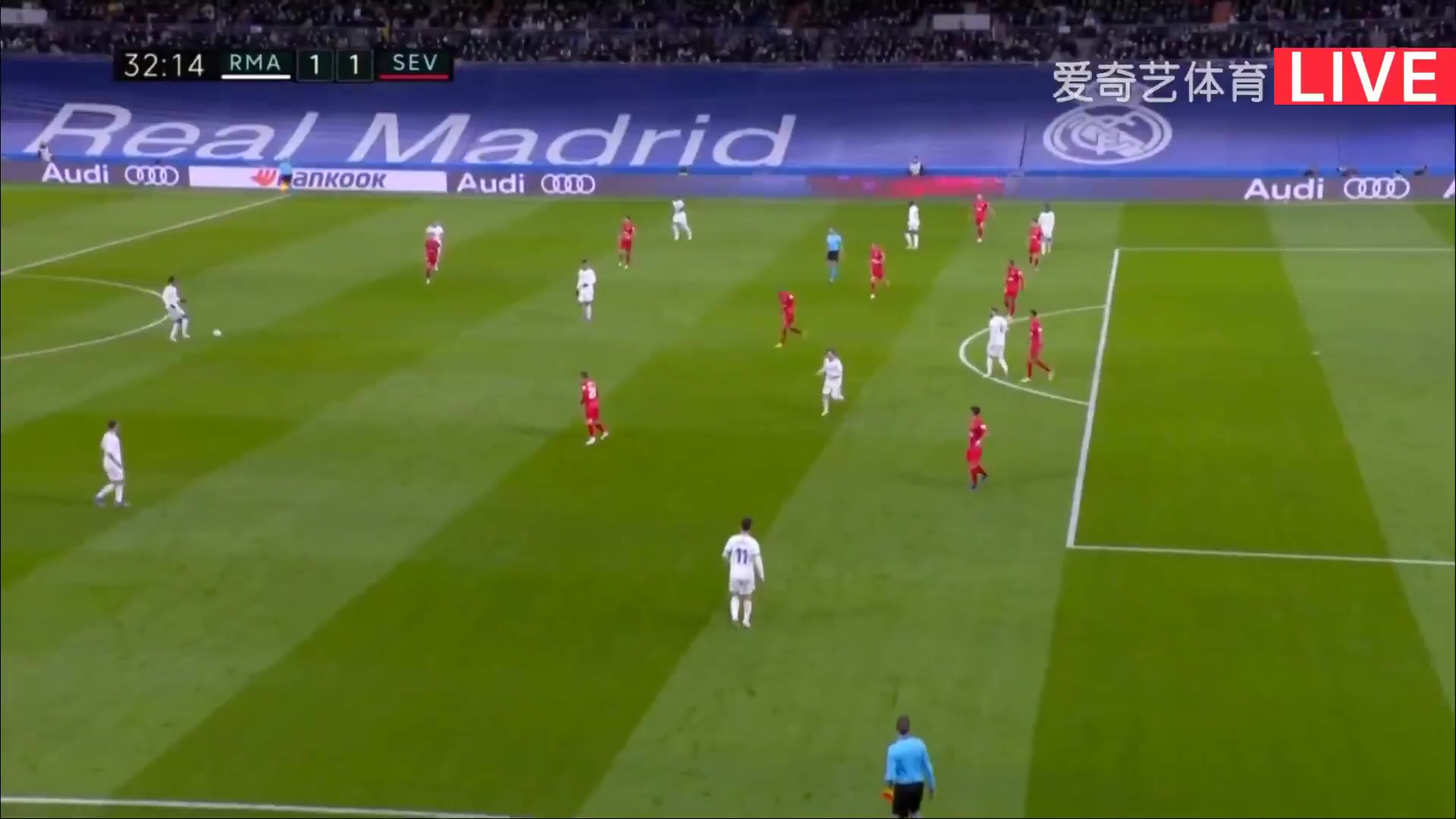 31 Real Madrid Vs Sevilla 31 skor gol Karim Benzema, skor 1:1