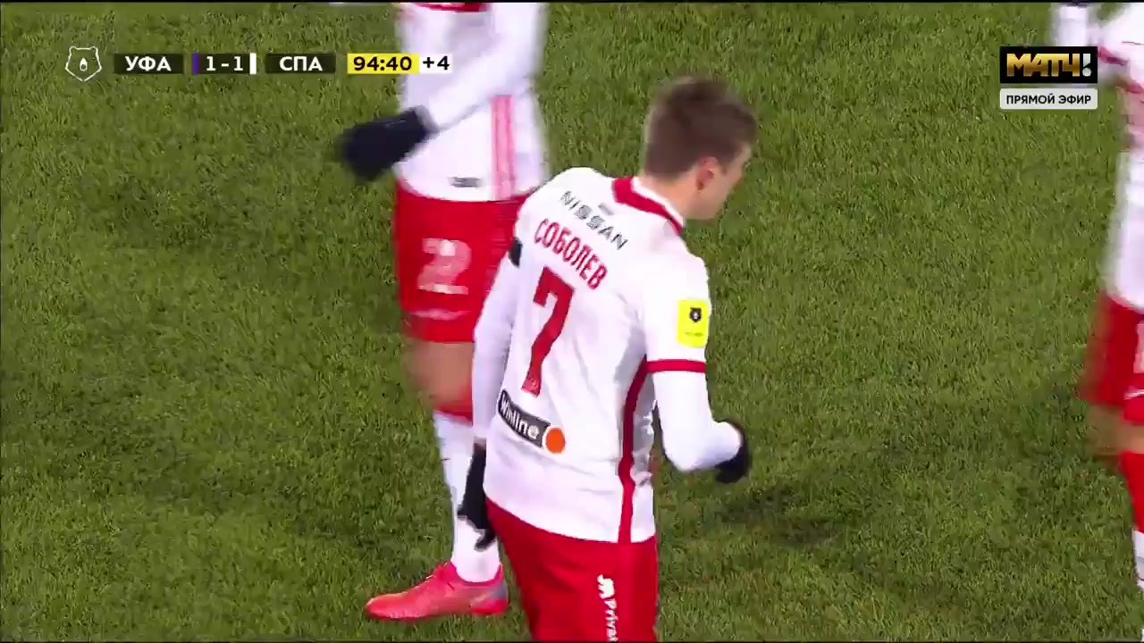 10 FC Ufa Vs Spartak Moscow 94 skor gol , skor 1:1