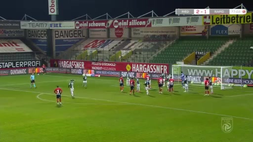 3 SV Ried Vs Rapid Wien 77 skor gol , skor 2:2