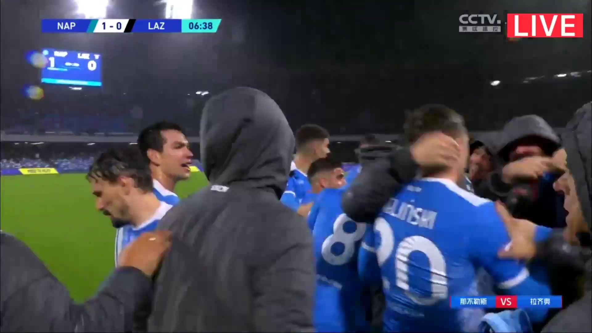 Serie A Napoli Vs Lazio Piotr Zielinski Goal in 8 min, Score 1:0
