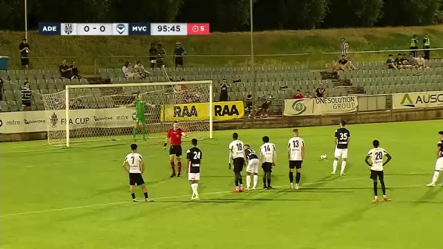 A FFA Cup Adelaide City FC Vs Melbourne Victory  Goal in 96 min, Score 0:1