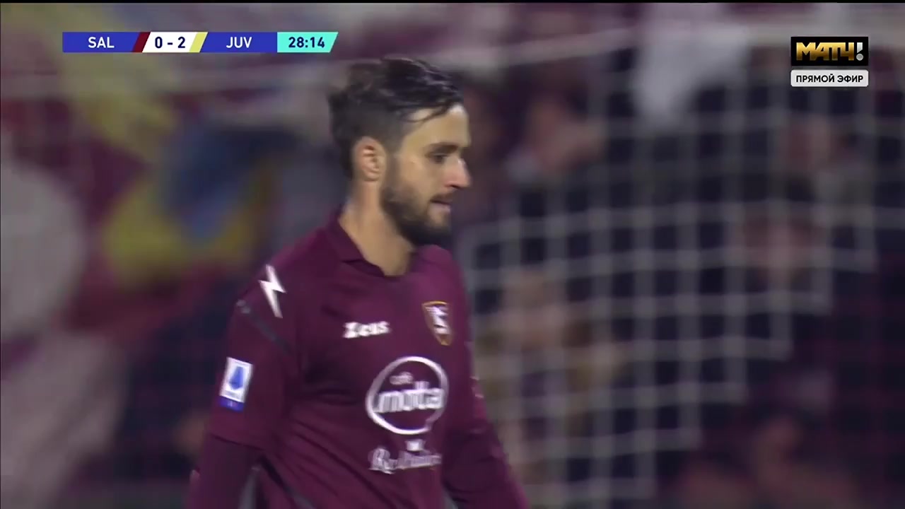 Serie A Salernitana Vs Juventus 28 phút Vào, ghi bàn 0:2