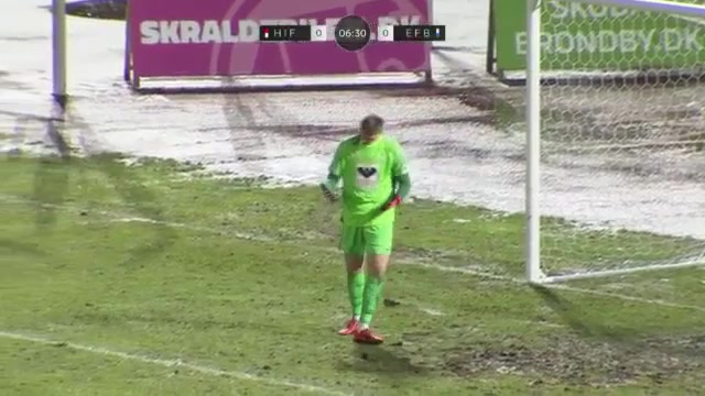 DEN D1 Hvidovre IF Vs Esbjerg Carlsen Goal in 6 min, Score 1:0