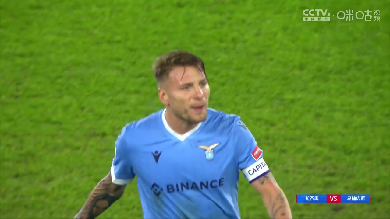 Serie A Lazio Vs Udinese Ciro Immobile Goal in 33 min, Score 1:2