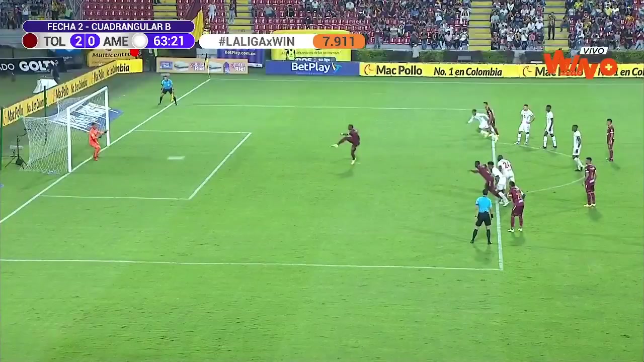 COL D1 Deportes Tolima Vs America de Cali 63 phút Vào, ghi bàn 2:0