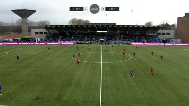 DEN D1 Herfolge Boldklub Koge Vs Lyngby Knudsen Goal in 27 min, Score 0:1