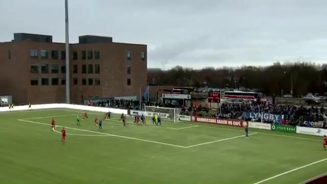 DEN D1 Herfolge Boldklub Koge Vs Lyngby Riis Goal in 77 min, Score 2:2