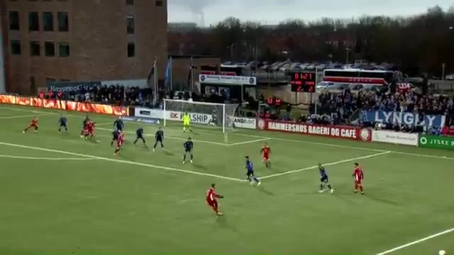 DEN D1 Herfolge Boldklub Koge Vs Lyngby Magnusson Goal in 82 min, Score 2:3