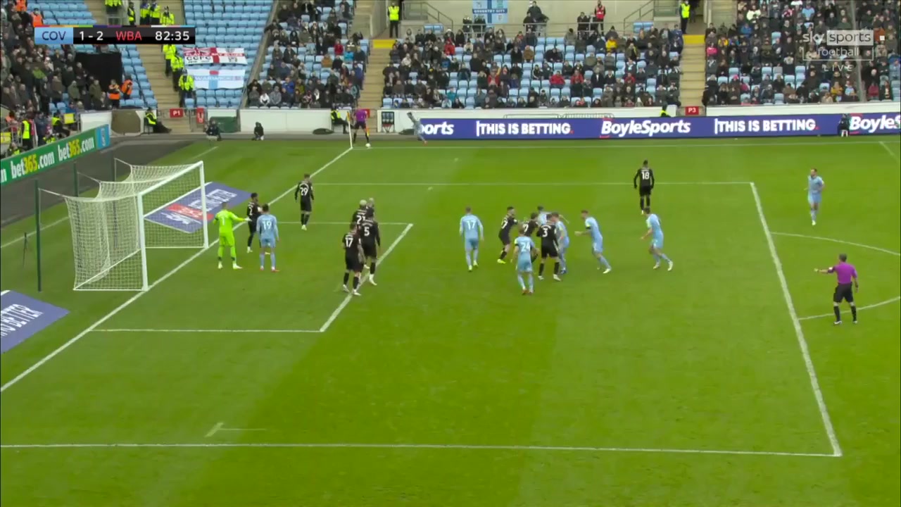 ENG LCH Coventry City Vs West Bromwich(WBA) Kyle McFadzean Goal in 82 min, Score 1:2