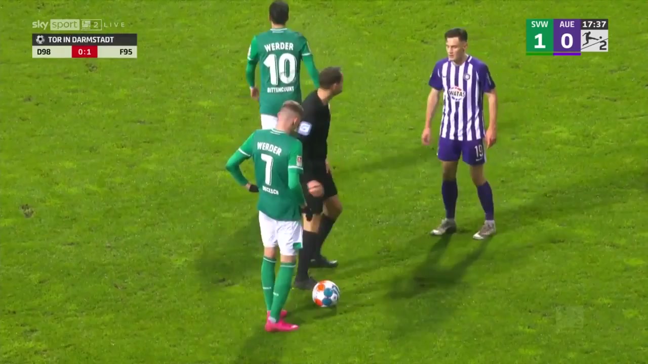 GER D2 Werder Bremen Vs Erzgebirge Aue Milos Veljkovic Goal in 18 min, Score 2:0