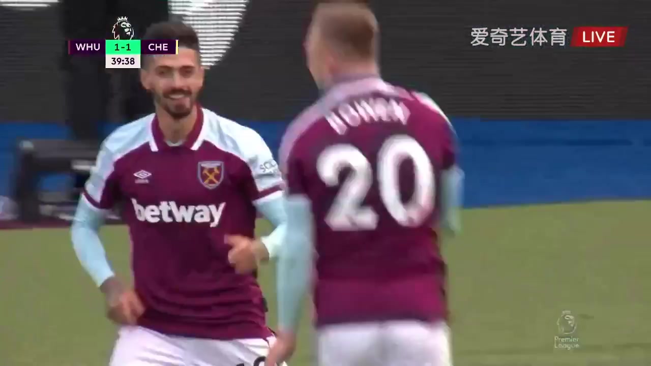 EPL West Ham United Vs Chelsea Manuel Lanzini Goal in 38 min, Score 1:1