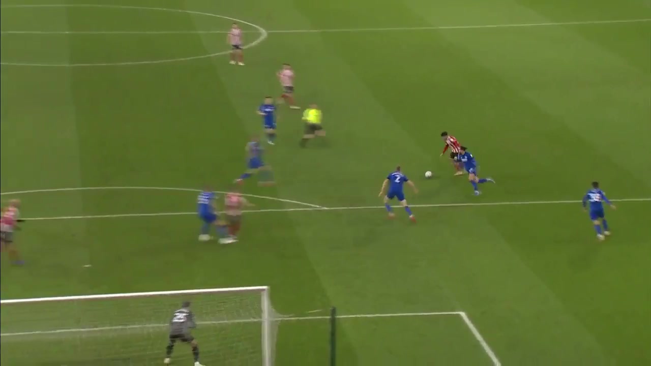 ENG LCH Cardiff City Vs Sheffield United 60 ทำประตู Morgan Gibbs White ประตู, ทำคะแนน 1:1