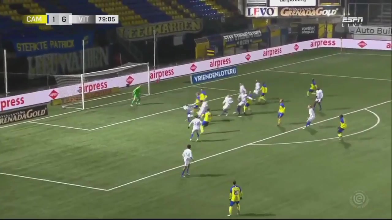 HOL D1 SC Cambuur Vs Vitesse Arnhem Nikolai Baden Frederiksen Goal in 79 min, Score 1:6