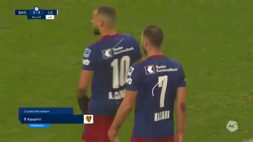 SUI Sl Basel Vs Lausanne Sports 94 phút Vào, ghi bàn 1:1