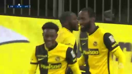 SUI Sl Young Boys Vs Servette 9 phút Wilfried Kanga AkaVào, ghi bàn 1:0