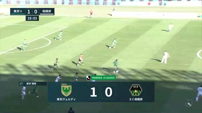 JPN D2 Tokyo Verdy Vs SC Sagamihara Mizuki Arai Goal in 16 min, Score 1:0