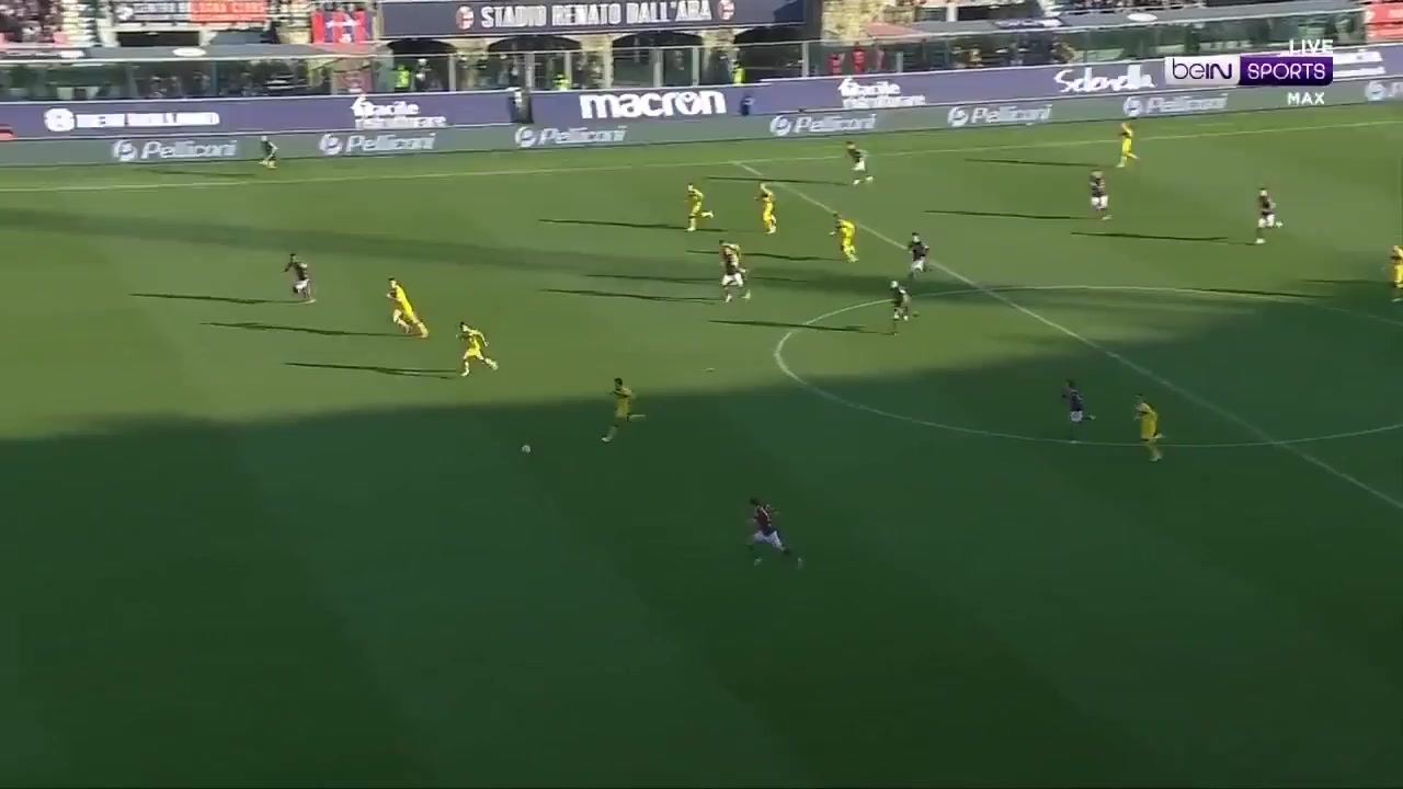 Serie A Bologna Vs Fiorentina Aaron Hickey Goal in 82 min, Score 2:3