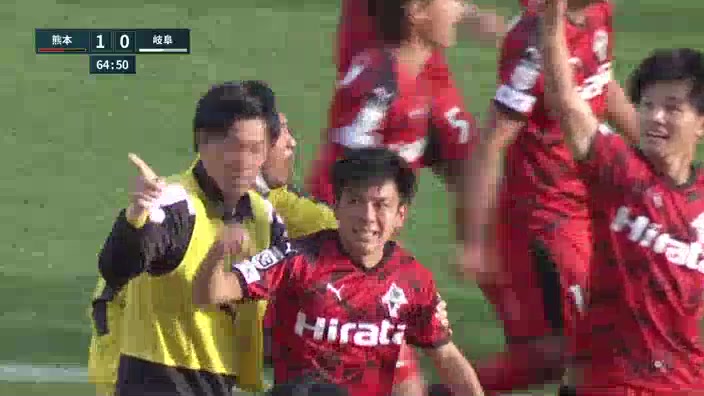 JPN D3 Roasso Kumamoto Vs FC Gifu Sakamoto Goal in 64 min, Score 1:0