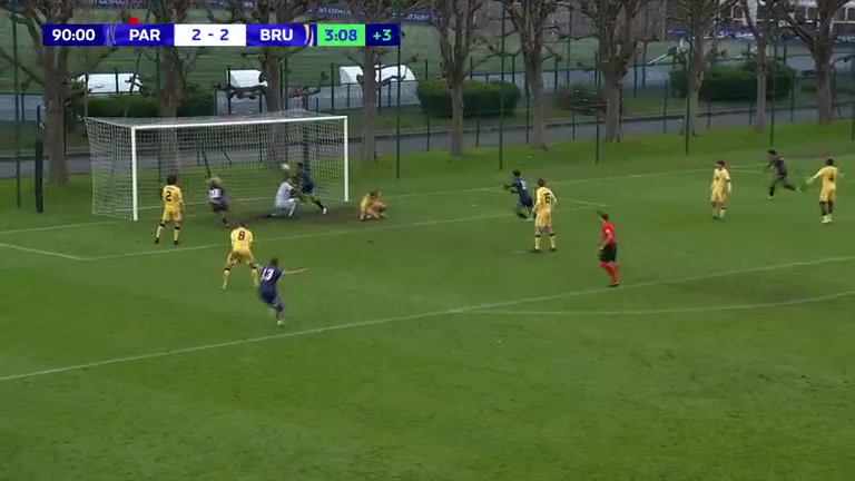 UEFA YL U19 Paris Saint Germain U19 Vs Club Brugge U19 Wilson Odobert Goal in 93 min, Score 3:2