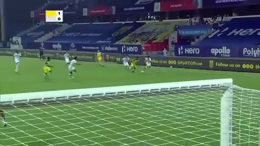 ISL Hyderabad FC Vs Bengaluru Bartholomew Ogbeche Goal in 7 min, Score 1:0