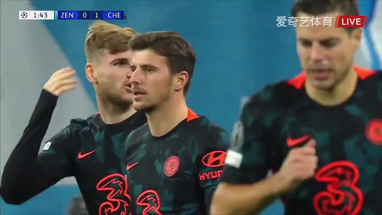 UEFA CL Zenit St. Petersburg Vs Chelsea 1 phút Timo WernerVào, ghi bàn 0:1