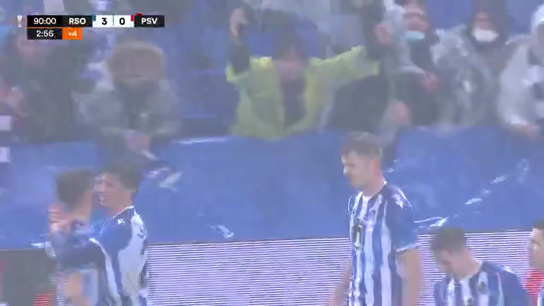 UEFA EL Real Sociedad Vs PSV Eindhoven Alexander Sorloth Goal in 92 min, Score 3:0