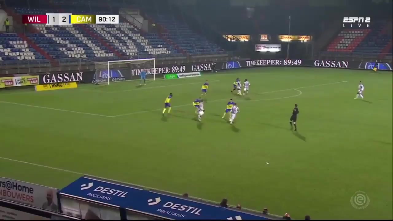 HOL D1 Willem II Vs SC Cambuur 90 ทำประตู Mitchel Paulissen ประตู, ทำคะแนน 1:2