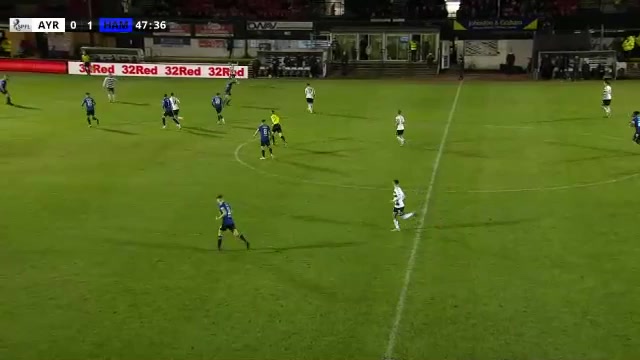 SCO CH Ayr United Vs Hamilton Academical Tomi Adeloye Goal in 48 min, Score 1:1
