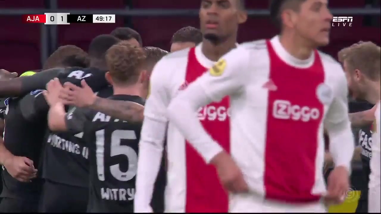 HOL D1 AFC Ajax Vs AZ Alkmaar 49 phút Evangelos PavlidisVào, ghi bàn 0:1