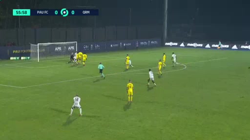 FRA D2 Pau FC Vs Quevilly 56 phút Duckens NazonVào, ghi bàn 0:1