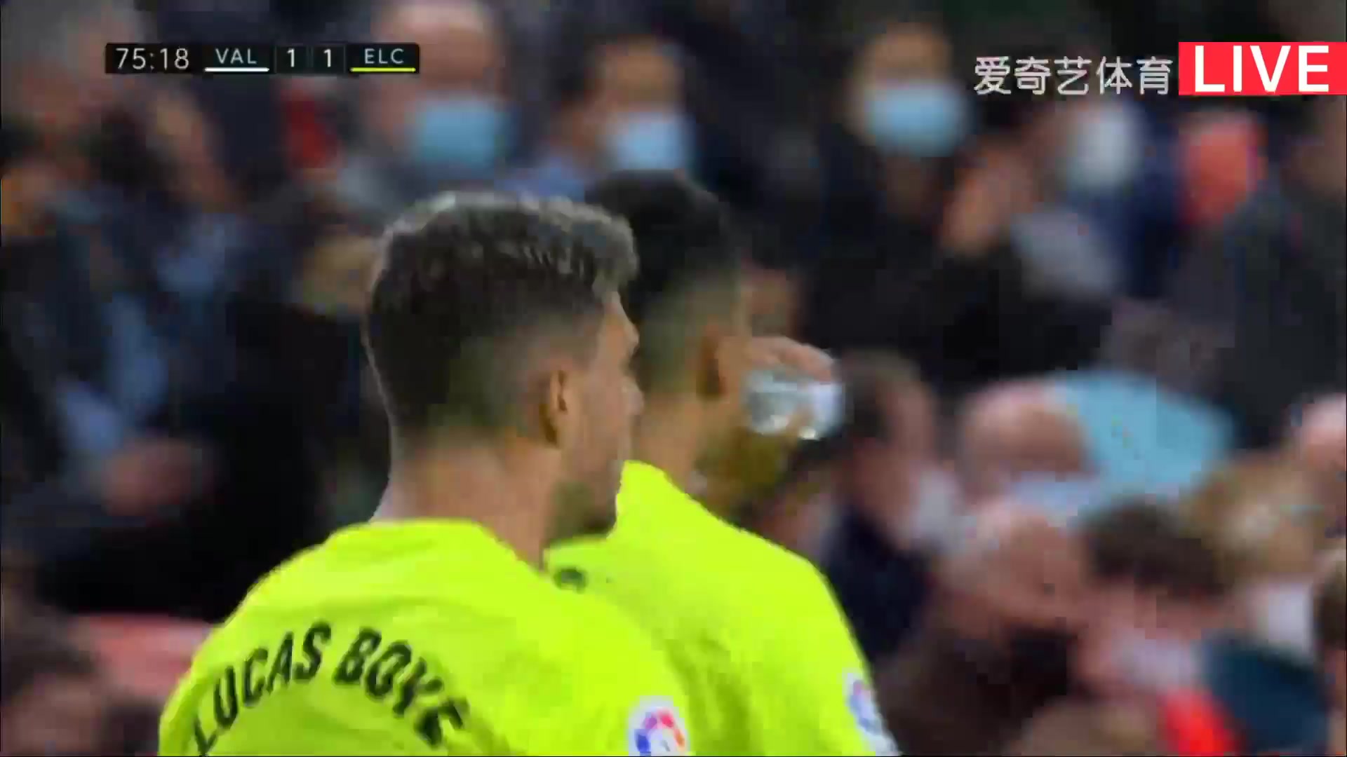 Laliga1 Valencia Vs Elche 75 phút Lucas BoyeVào, ghi bàn 1:1