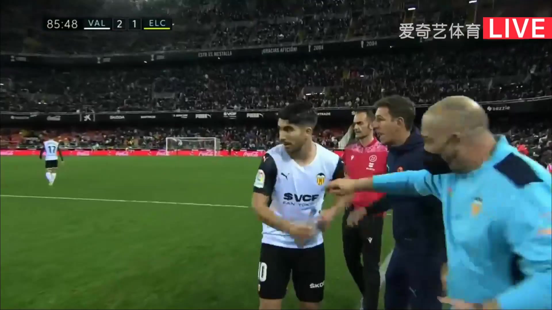Laliga1 Valencia Vs Elche Cristiano Piccini Goal in 85 min, Score 2:1