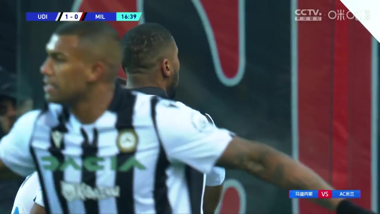 Serie A Udinese Vs AC Milan 16 phút Beto BetuncalVào, ghi bàn 1:0