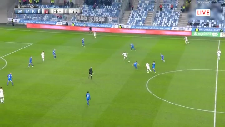 HUN D1 MTK Hungaria Vs Fehervar Videoton 19 phút Kenan KodroVào, ghi bàn 0:1