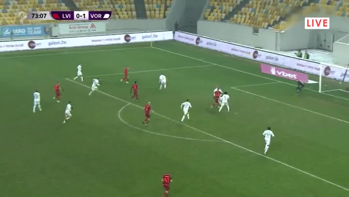 UKR D1 FC Lviv Vs FC Vorskla Poltava Artur Remenyak Goal in 73 min, Score 1:1