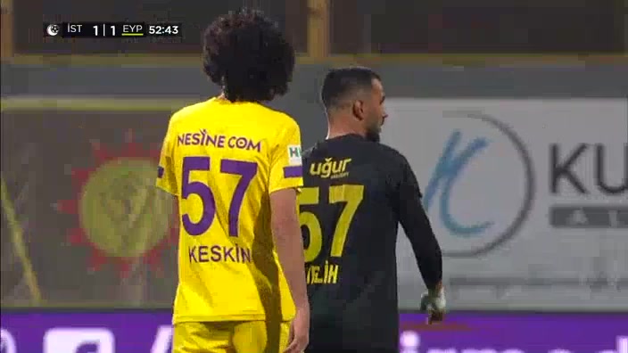 TUR D2 Istanbulspor Vs Eyupspor Eslem Ozturk Goal in 53 min, Score 1:1