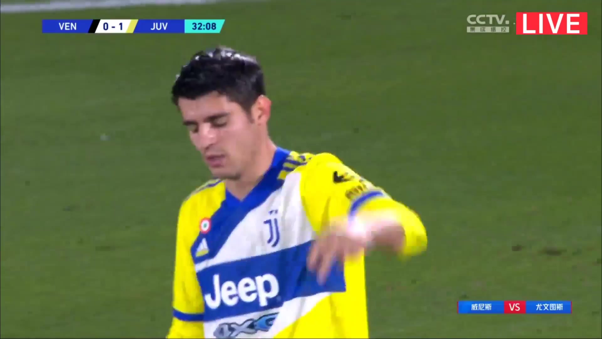 Serie A Venezia Vs Juventus 32 phút Alvaro MorataVào, ghi bàn 0:1