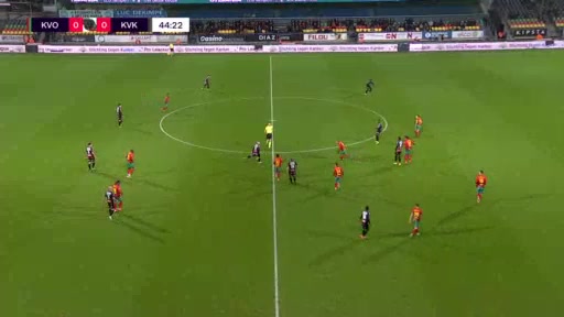 BEL D1 Oostende Vs Kortrijk Kristof Dhaene Goal in 44 min, Score 0:1