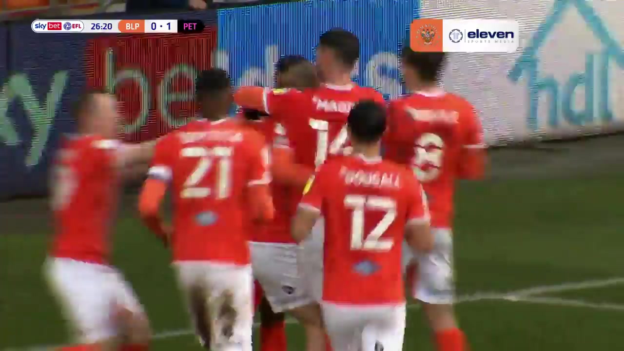 ENG LCH Blackpool Vs Peterborough United Keshi Anderson Goal in 25 min, Score 1:1