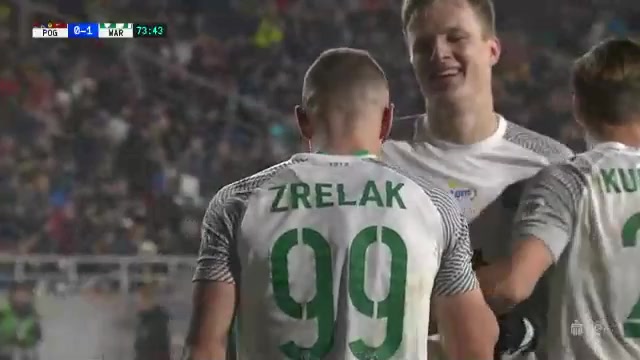 6 Pogon Szczecin Vs Warta Poznan 73 skor gol Adam Zrelak, skor 0:1