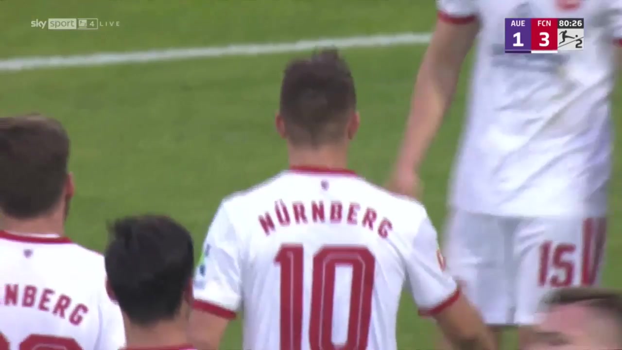 GER D2 Erzgebirge Aue Vs Nurnberg Nikola Dovedan Goal in 80 min, Score 1:3