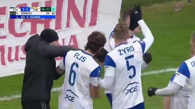 6 Piast Gliwice Vs Stal Mielec 55 skor gol Koki Hinokio, skor 1:1