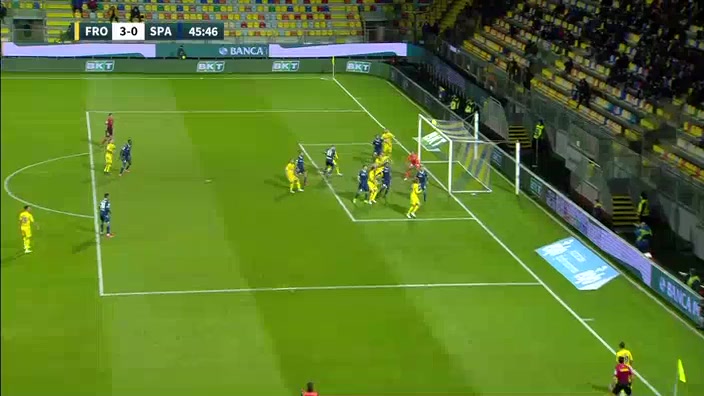 ITA D2 Frosinone Vs Spal Federico Gatti Goal in 45 min, Score 3:0
