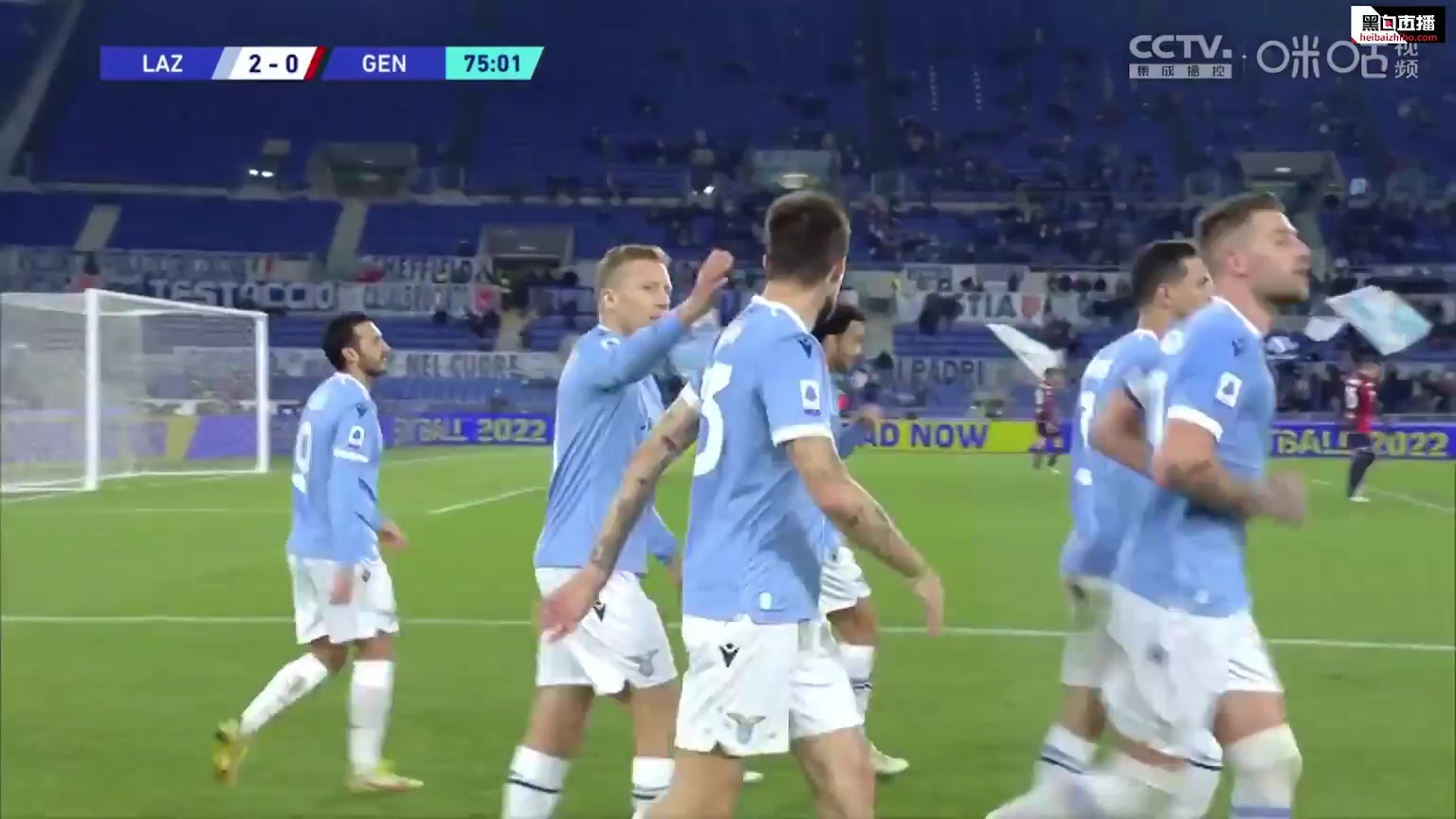 Serie A Lazio Vs Genoa 75 ทำประตู Francesco Acerbi ประตู, ทำคะแนน 2:0